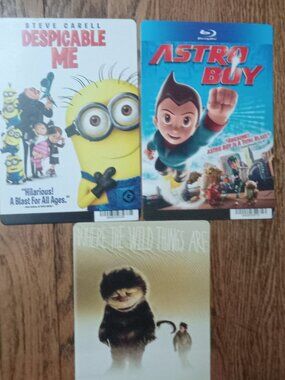 Blockbuster 8x5.5 Movie Backer Cards Despicable Me + 2 Movie Posters